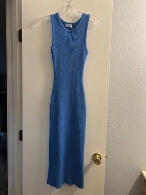 Workshop Republic Clothing Blue Ribbed Maxi Tank Dress